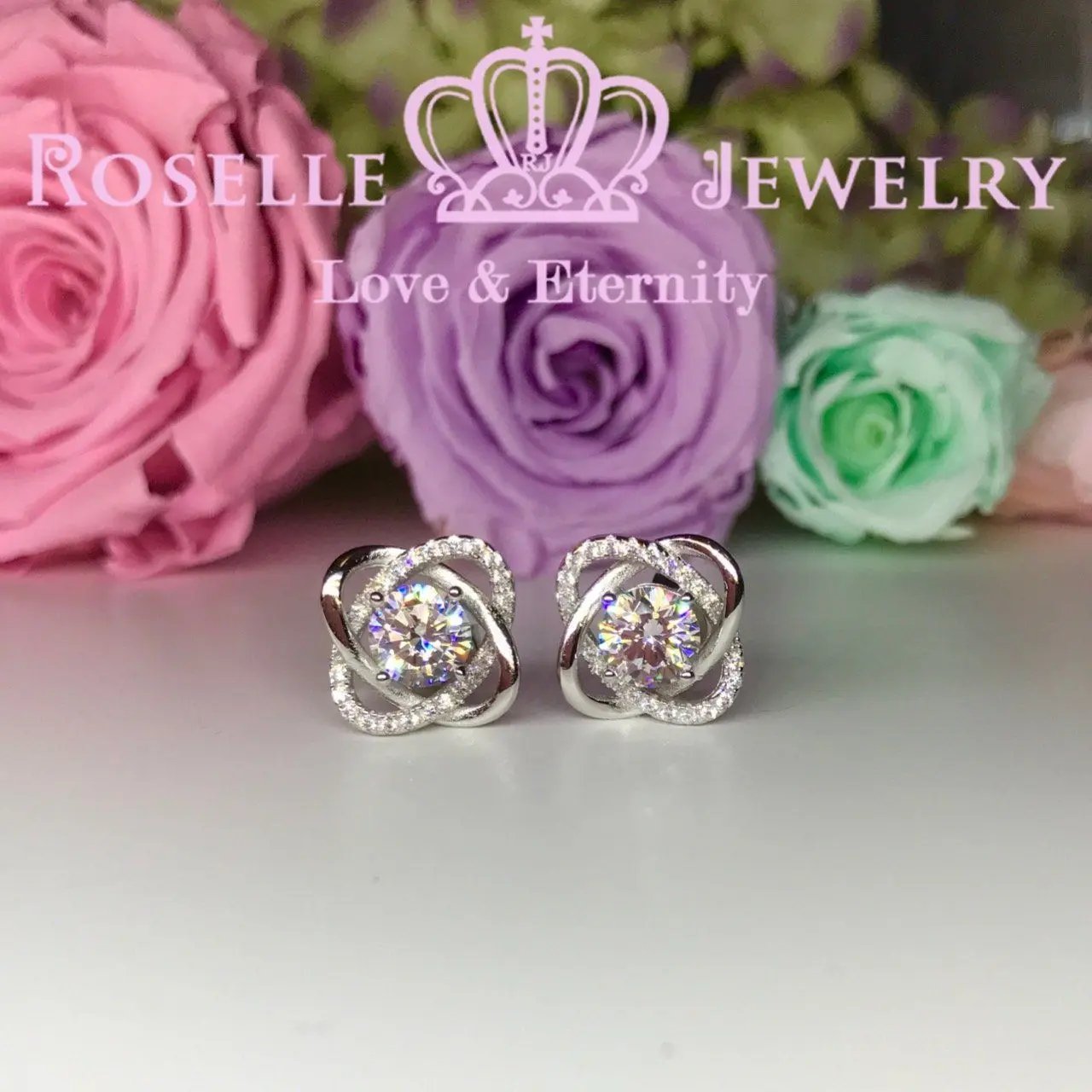 Floral Stud Earrings - RR2 - Roselle Jewelry