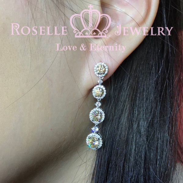 Fashion Halo Drop Earrings - DE10 - Roselle Jewelry