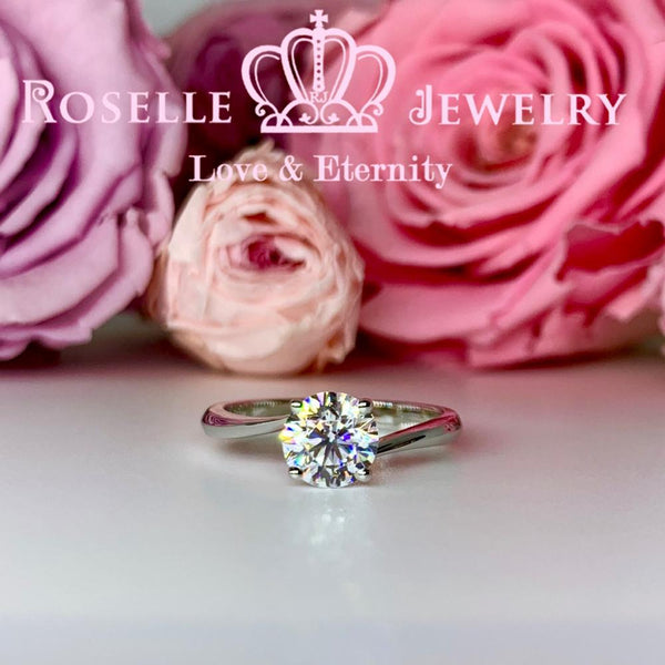 Four Prong Twist Setting Diamond Engagement Ring [Setting Only] - KNT14 - Roselle Jewelry