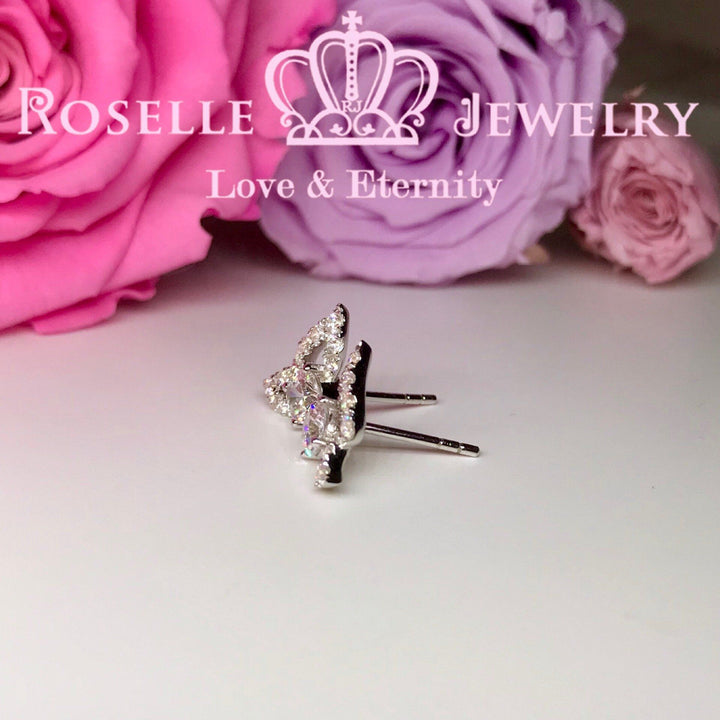 Detachable Butterfly Drop Earrings - DE7 - Roselle Jewelry
