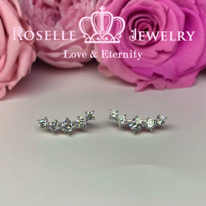 5 Stone Gradient Clip Bone Earrings - ER10 - Roselle Jewelry