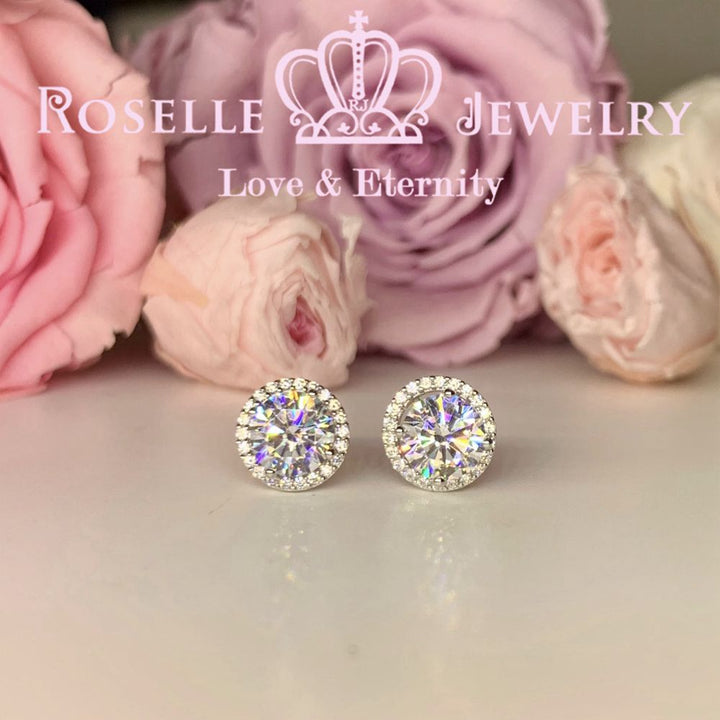 1.00CT Detachable Floral Stud Earrings - RR10 - Roselle Jewelry