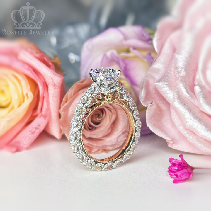 Custom Vintage Side Stone Diamond Ring [Setting Only] - EC095 - Roselle Jewelry