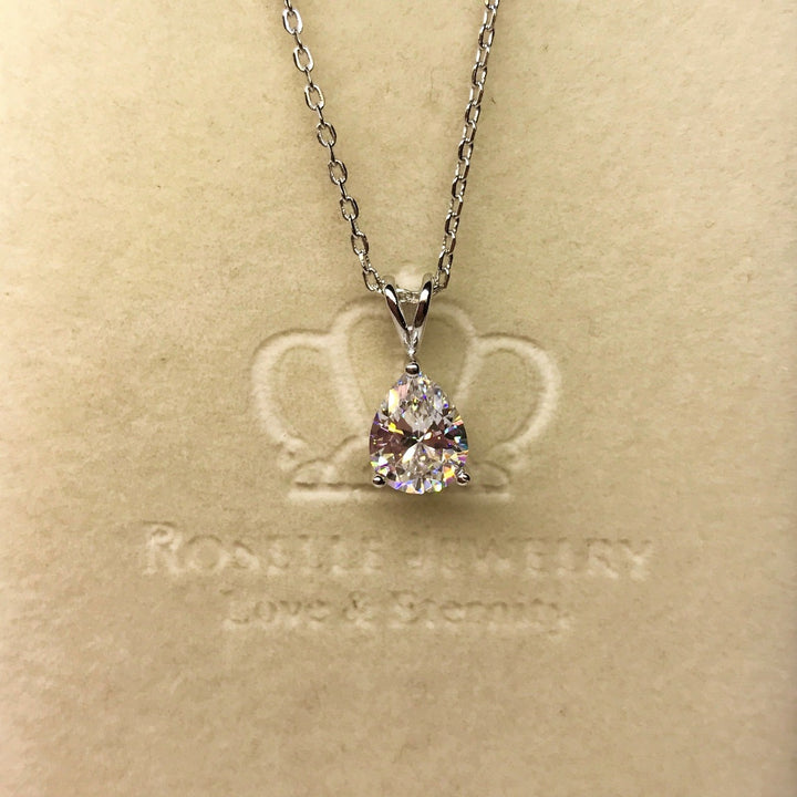 Pear Cut Solitaire Pendants - CP1 - Roselle Jewelry
