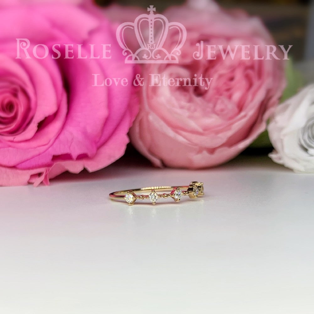 Stackable Spaced Out Diamond Band Ring - LR4 - Roselle Jewelry