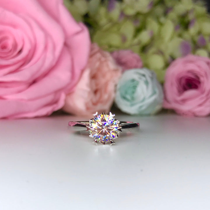 Heart Shape Prong Vintage Engagement Ring - SR2 - Roselle Jewelry