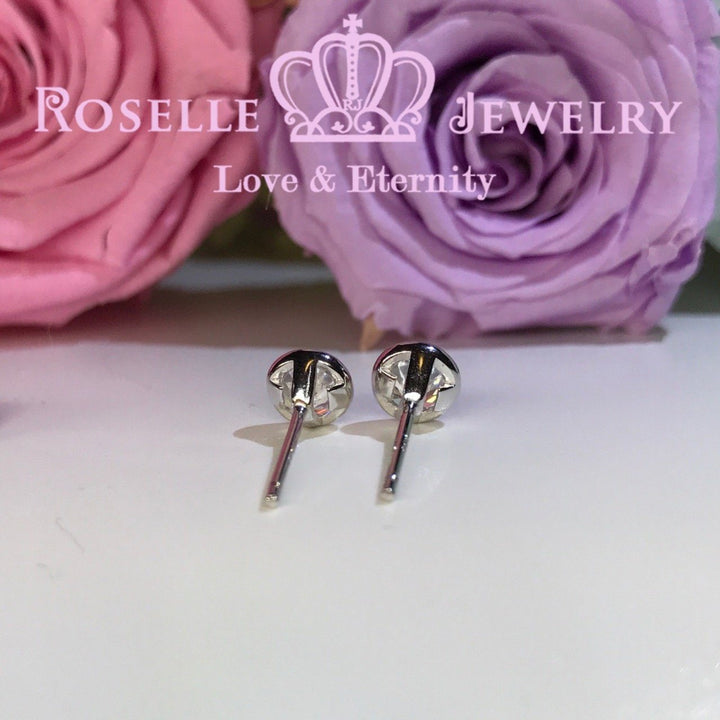 Bezel Stud Earrings - EB1 - Roselle Jewelry