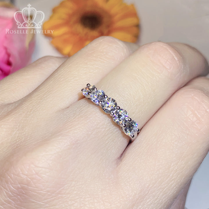 1.00CTW Seven Stone Half Eternity Wedding Ring - LGR017 - Roselle Jewelry