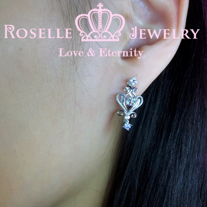 Vintage Dancing Stone Drop Stud Earrings - ED2 - Roselle Jewelry