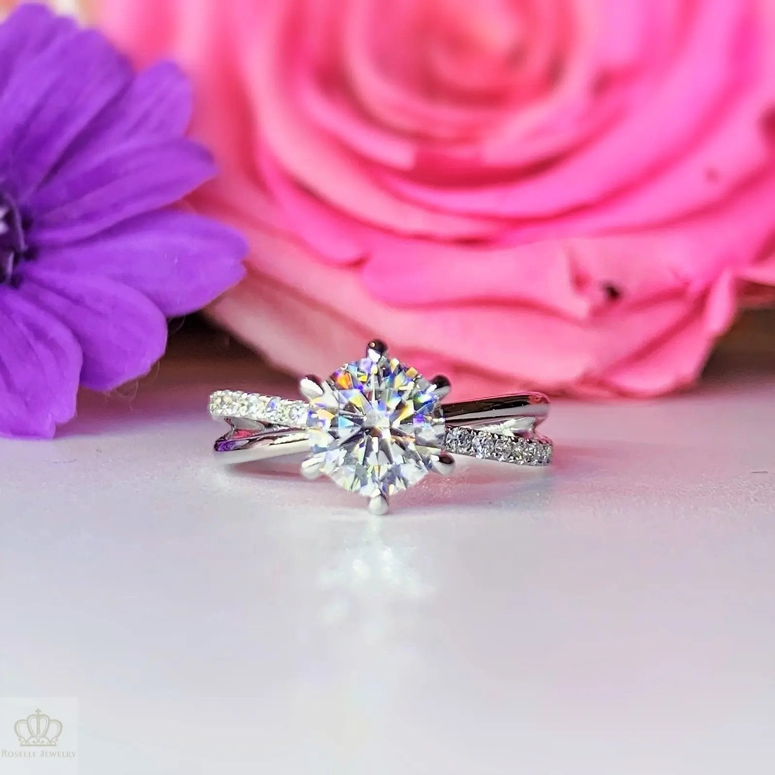 LGT009 - [Setting Only] Side Stone Twist Engagement Diamond Ring CHARLISA™