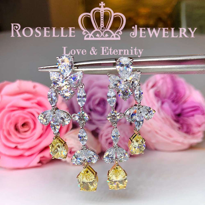 Pear Cut Drop Earrings - PE3 - Roselle Jewelry