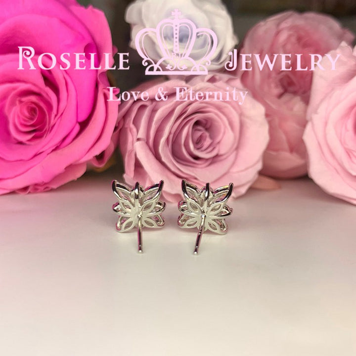Marquise Floral Star Cluster Stud Earrings - EM4 - Roselle Jewelry