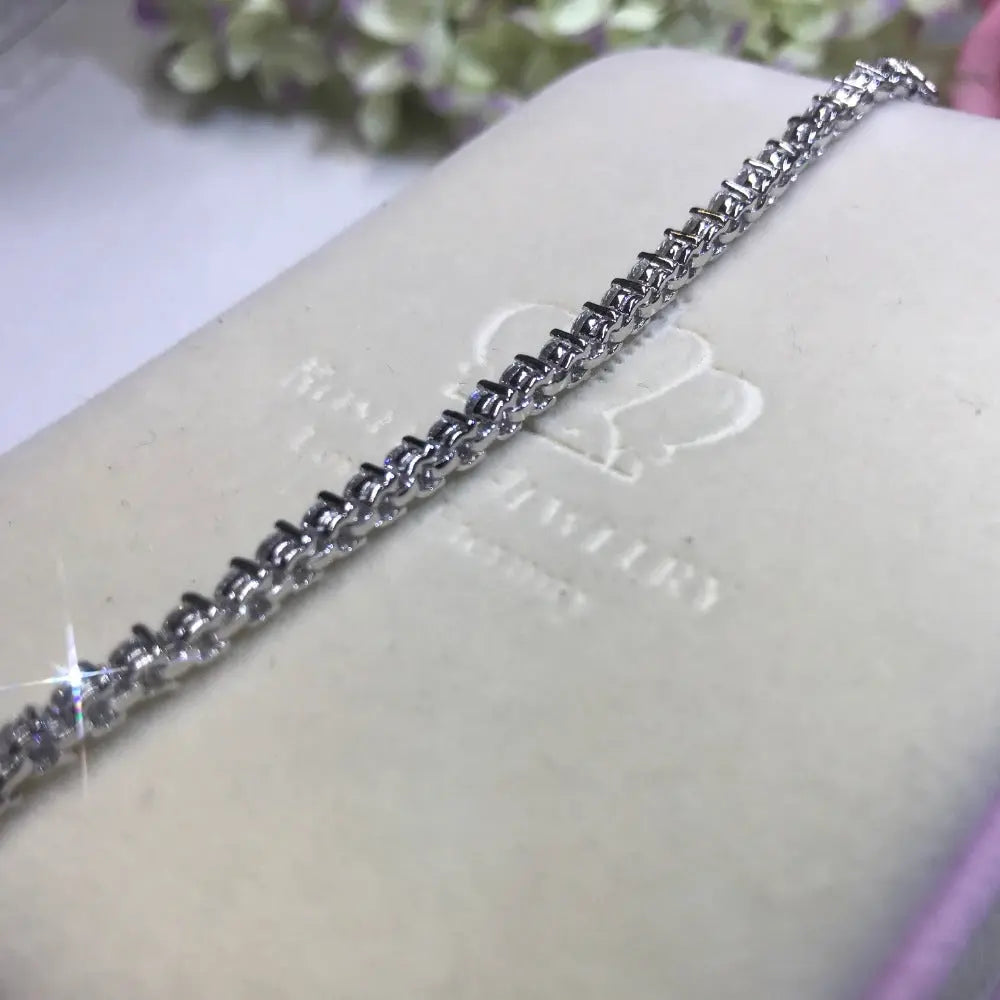 Round Brilliant Cut Tennis Bracelet - B102 - Roselle Jewelry
