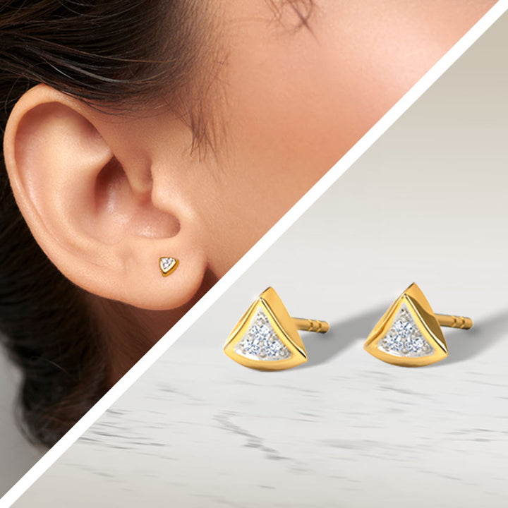 Trillium Diamond Stud Earrings [pre order] - SE007 - Roselle Jewelry