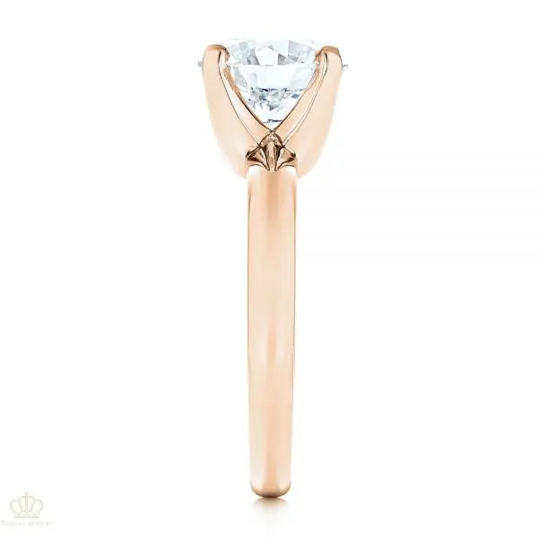 Knife Edge Solitaire Diamond Engagement Ring [Setting Only] - EC029 - Roselle Jewelry