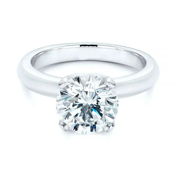 Knife Edge Solitaire Diamond Engagement Ring [Setting Only] - EC029 - Roselle Jewelry