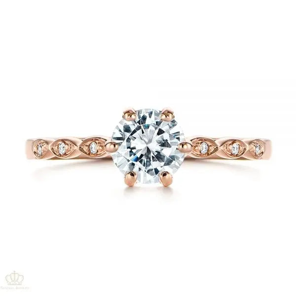 Marquise Shaped Classic Diamond Engagement Ring [Setting Only] - EC058 - Roselle Jewelry