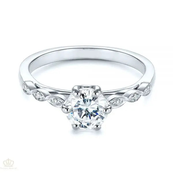 Marquise Shaped Classic Diamond Engagement Ring [Setting Only] - EC058 - Roselle Jewelry