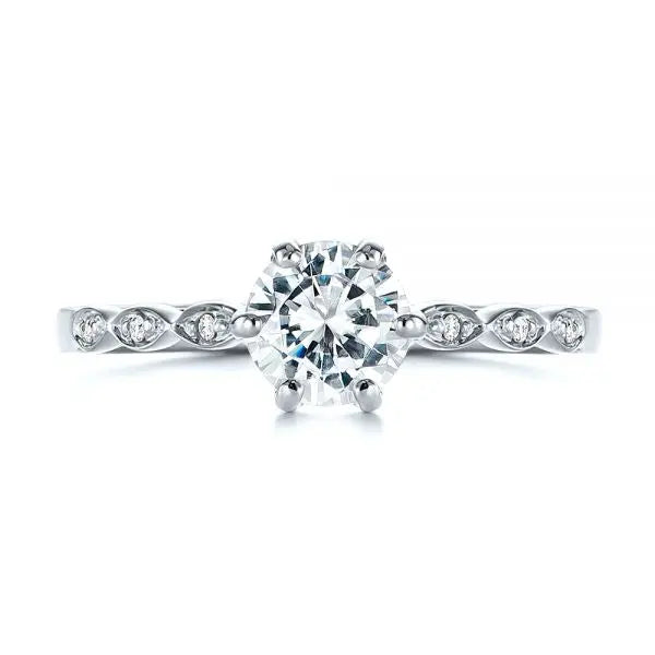 Marquise Shaped Classic Diamond Engagement Ring [Setting Only] - EC058 - Roselle Jewelry