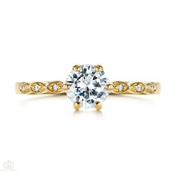 Marquise Shaped Classic Diamond Engagement Ring [Setting Only] - EC058 - Roselle Jewelry