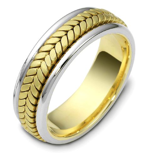 Men's Braided Two-Tone Band Rings - NM8 - Roselle Jewelry
