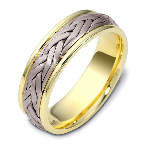 Men's Braided Two-Tone Band Rings - NM10 - Roselle Jewelry
