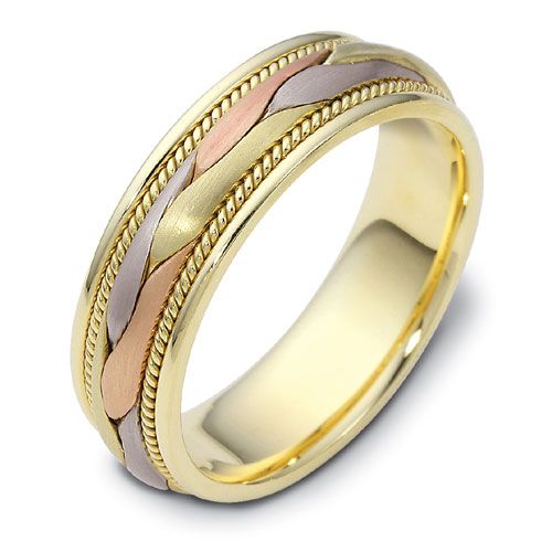 Men's Braided Two-Tone Band Rings - NM18 - Roselle Jewelry