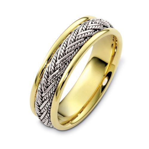 Men's Braided Two-Tone Band Rings - NM20 - Roselle Jewelry