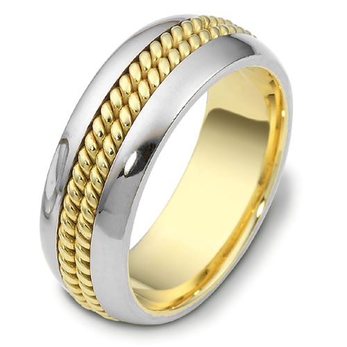 Men's Rope Two-Tone Band Rings - NM11 - Roselle Jewelry