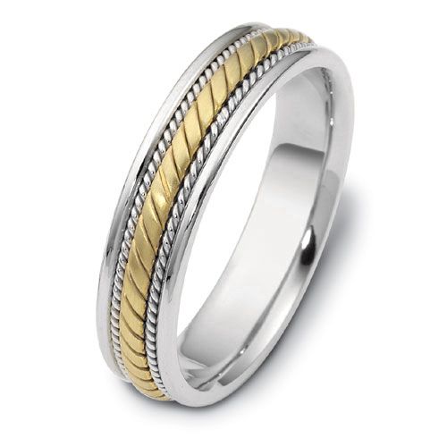 Men's Braided Two-Tone Band Rings - NM17 - Roselle Jewelry