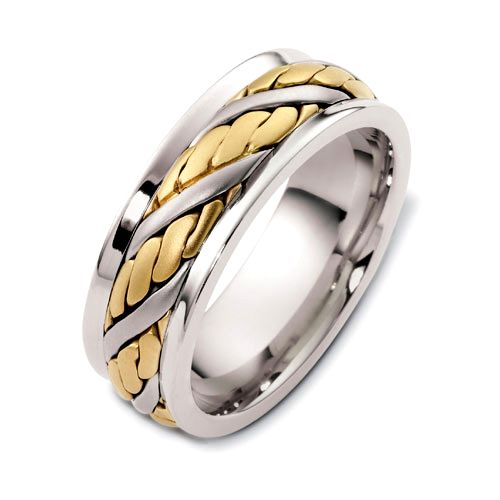 Men's Rope Two-Tone Band Rings - NM23 - Roselle Jewelry