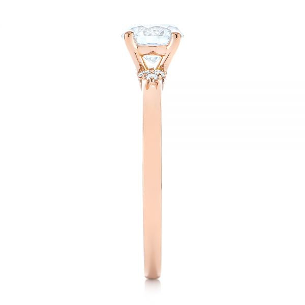 Minimalist Diamond Side Stone Engagement Ring [Setting Only] - EC081 - Roselle Jewelry