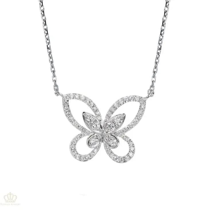 Cutout Butterfly Mini Diamond Necklace [pre order] - SN001 - Roselle Jewelry