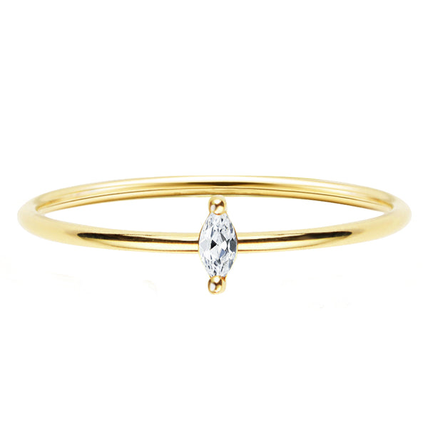 18K Light Luxury Marquise Diamond Ring - LR9 - Roselle Jewelry