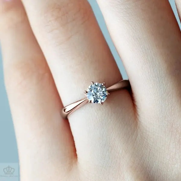 Six Prong Round Brilliant Engagement Ring [Setting Only] - EC010 - Roselle Jewelry