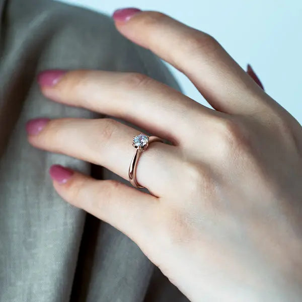 Six Prong Round Brilliant Engagement Ring [Setting Only] - EC010 - Roselle Jewelry