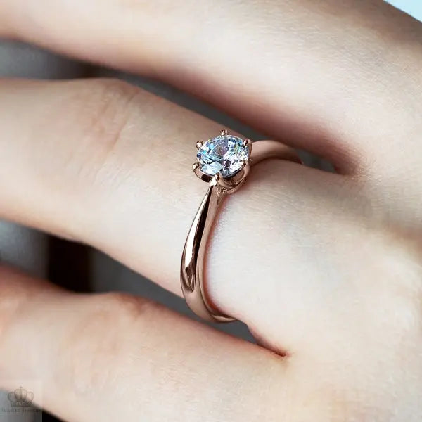 Six Prong Round Brilliant Engagement Ring [Setting Only] - EC010 - Roselle Jewelry