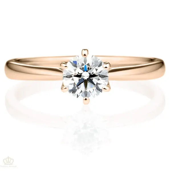 Six Prong Round Brilliant Engagement Ring [Setting Only] - EC010 - Roselle Jewelry