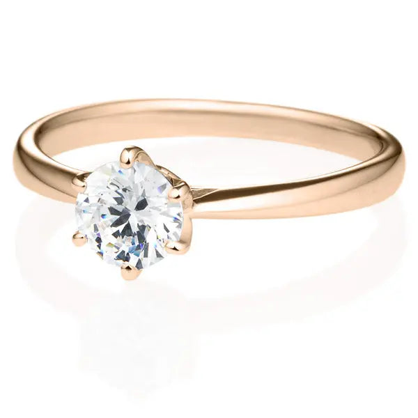 Six Prong Round Brilliant Engagement Ring [Setting Only] - EC010 - Roselle Jewelry