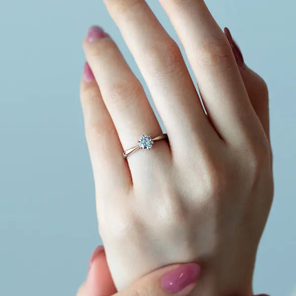 Six Prong Round Brilliant Engagement Ring [Setting Only] - EC010 - Roselle Jewelry