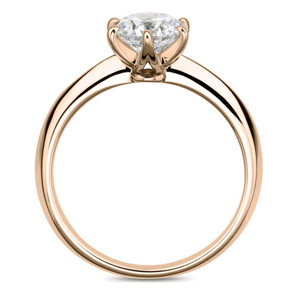 Six Prong Solitaire Round Brilliant Engagement Ring [Setting Only] - EC007 - Roselle Jewelry