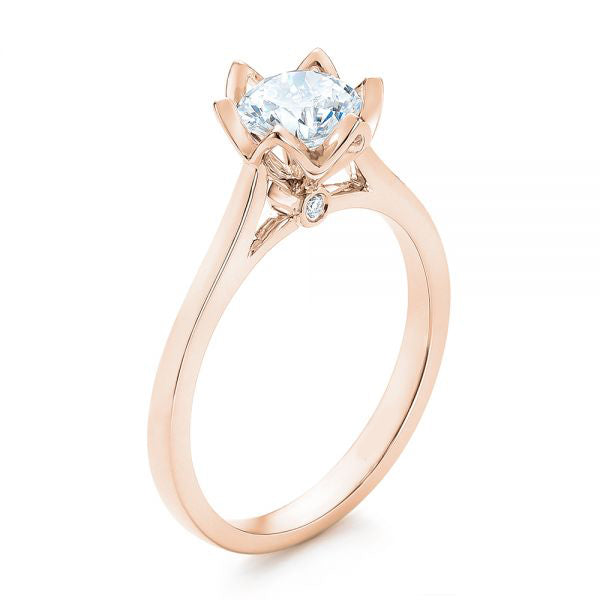 Peekaboo Diamond Solitaire Engagement Ring [Setting Only] - EC067 - Roselle Jewelry
