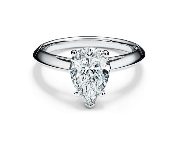 18K White Gold Pear Cut Solitaire Customize Engagement Ring - NP5 - Roselle Jewelry