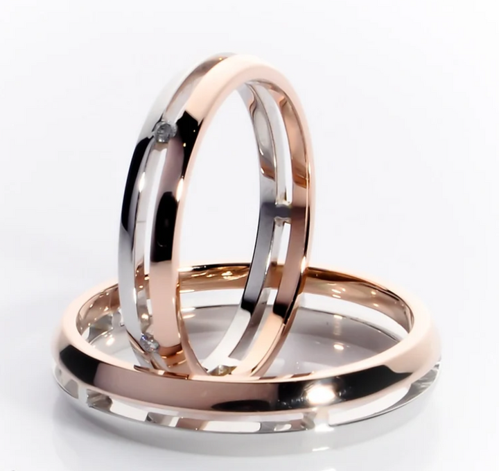 Couple Rings Diamond Wedding Ring Set - WM6 - Roselle Jewelry
