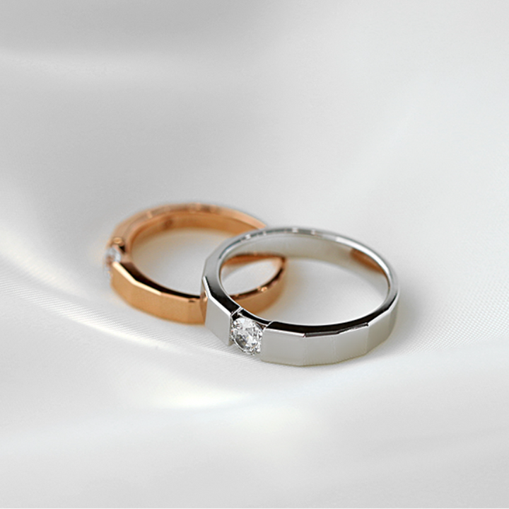 Couple Rings Diamond Wedding Ring Set - WM8 - Roselle Jewelry