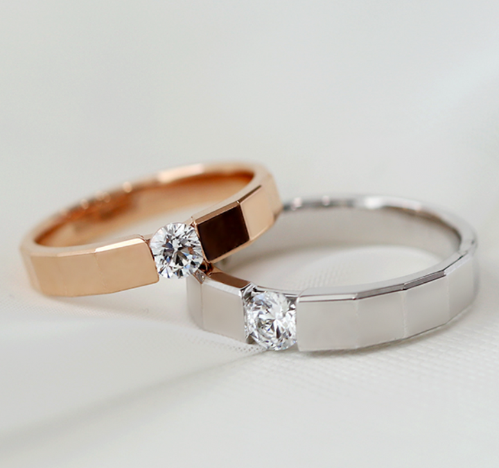 Couple Rings Diamond Wedding Ring Set - WM8 - Roselle Jewelry