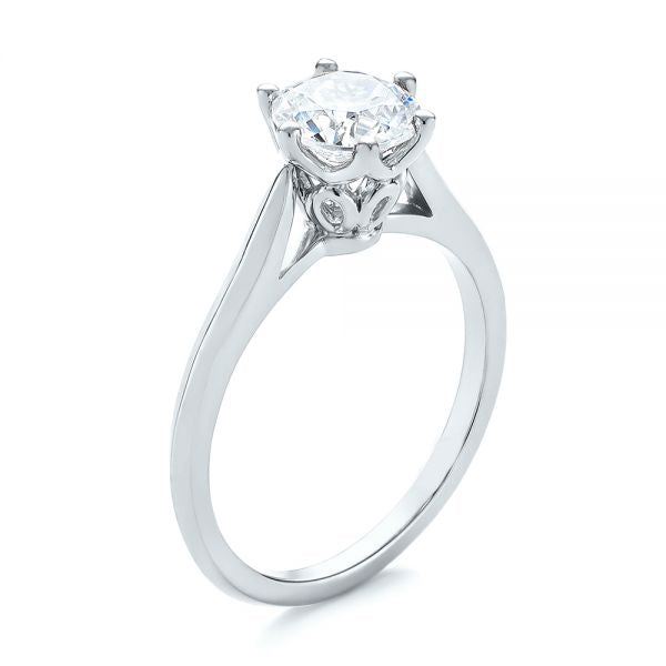 Six Prong Center Crown Solitaire Diamond Engagement Ring [Setting Only] - EC039 - Roselle Jewelry