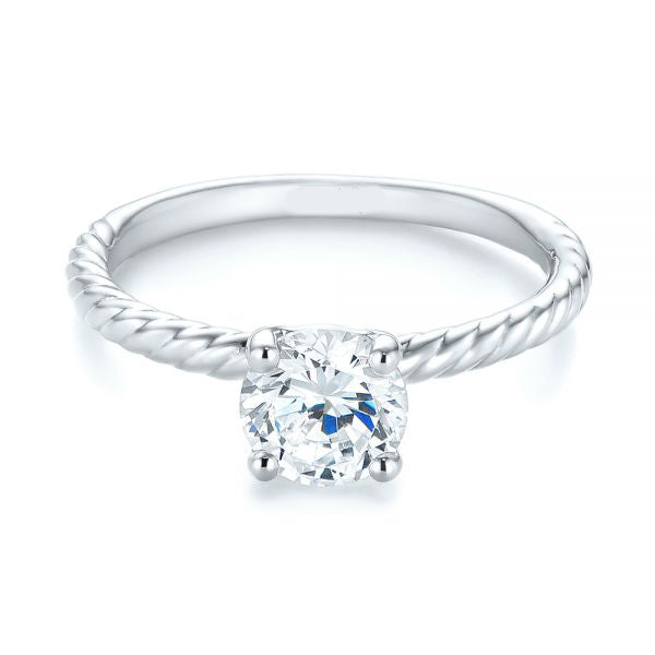 Twist Solitaire Diamond Engagement Ring [Setting Only] - EC044 - Roselle Jewelry