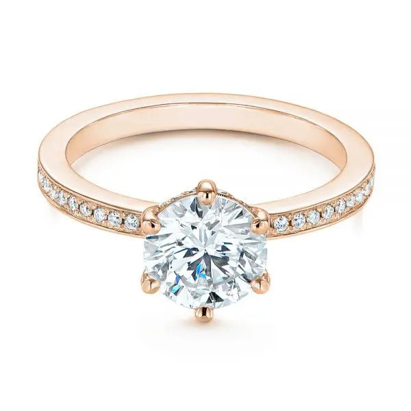 Six Prong Classic Diamond Engagement Ring [Setting Only] - EC050 - Roselle Jewelry