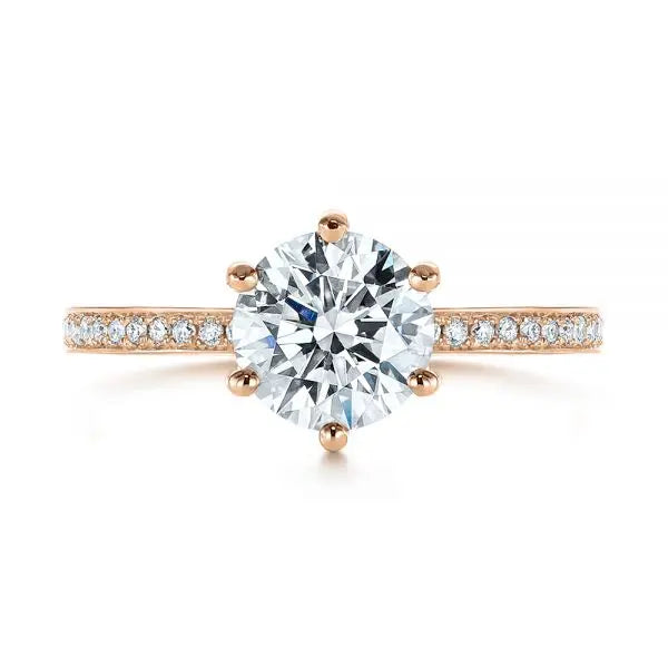 Six Prong Classic Diamond Engagement Ring [Setting Only] - EC050 - Roselle Jewelry